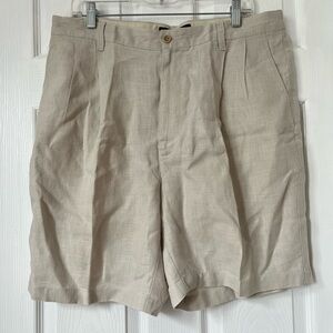 Banana Republic Mens 100%Linen Pleated Front Casual Shorts Size 36